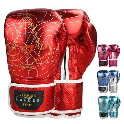 Glants de boxe en cuir brillant de 14 oz